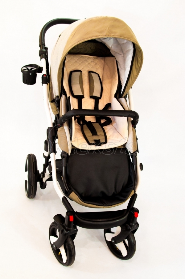 bērnu rati 2in1/3in1 FIRKON Vesta beige textile bēšs audums