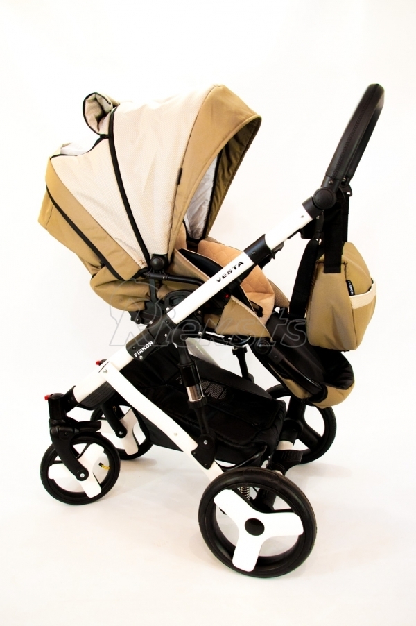 bērnu rati 2in1/3in1 FIRKON Vesta beige textile bēšs audums