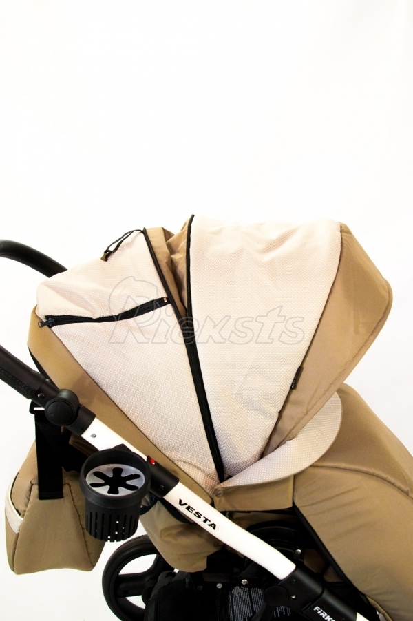 bērnu rati 2in1/3in1 FIRKON Vesta beige textile bēšs audums