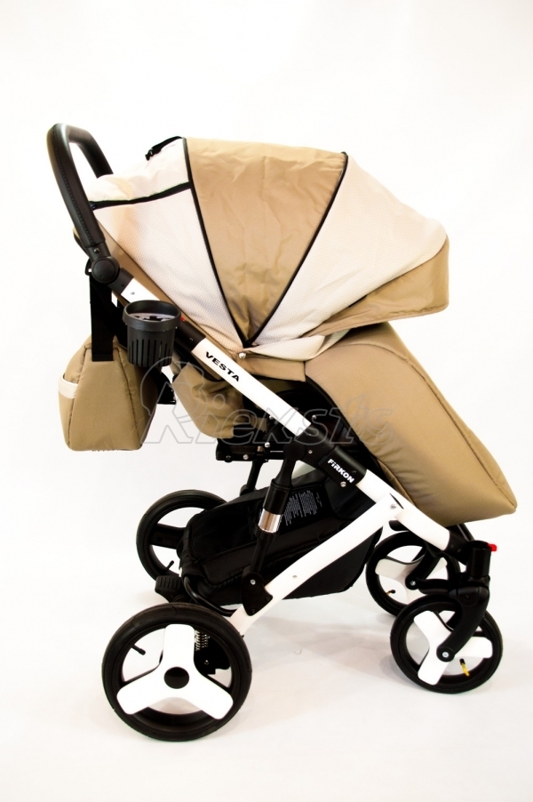 bērnu rati 2in1/3in1 FIRKON Vesta beige textile bēšs audums
