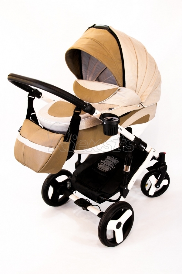 bērnu rati 2in1/3in1 FIRKON Vesta beige textile bēšs audums