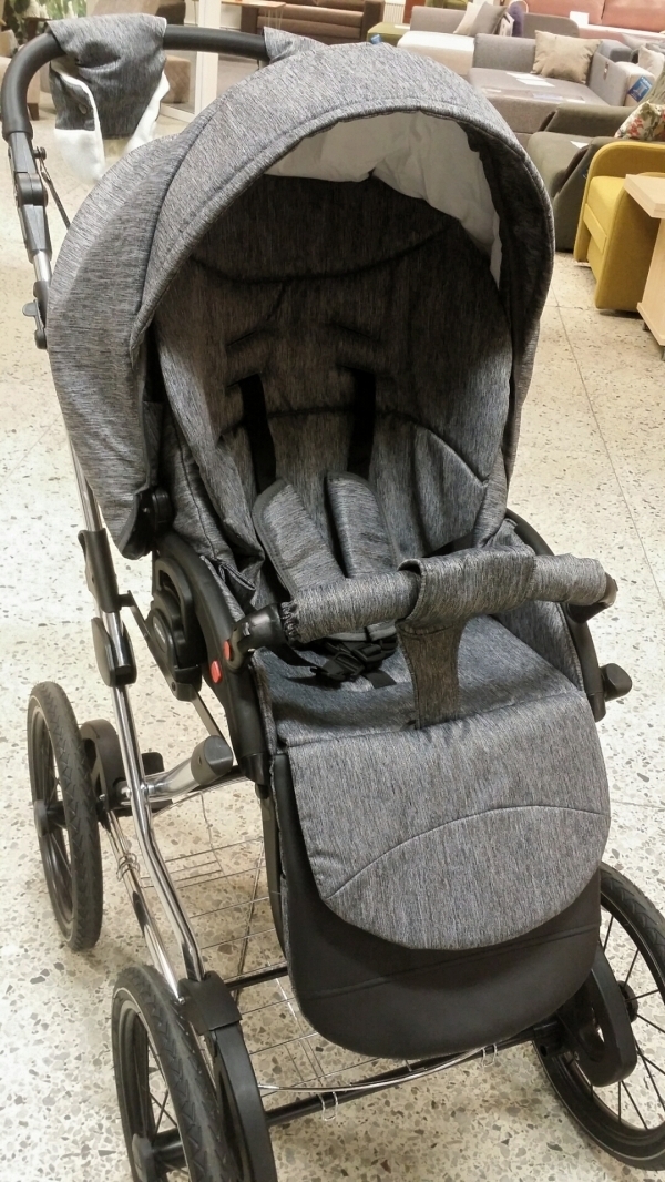 bērnu rati 2in1/3in1 Mikrus Classic Pelēks audums