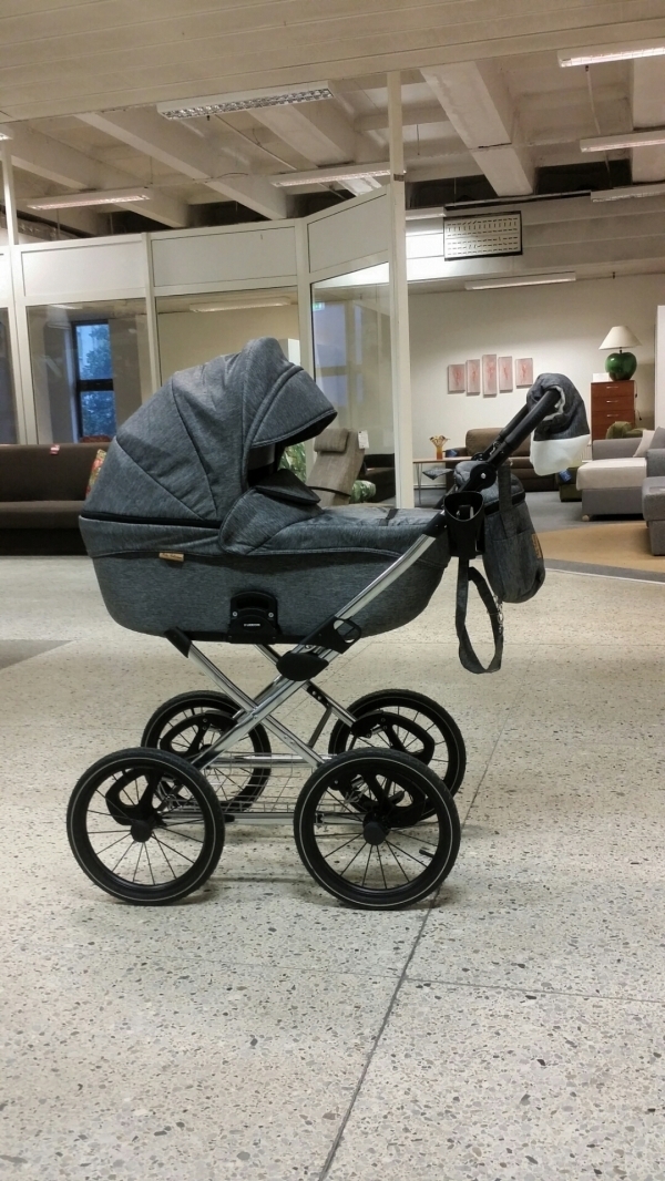 bērnu rati 2in1/3in1 Mikrus Classic Pelēks audums
