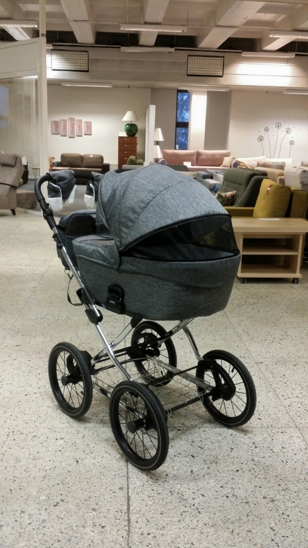 bērnu rati 2in1/3in1 Mikrus Classic Pelēks audums