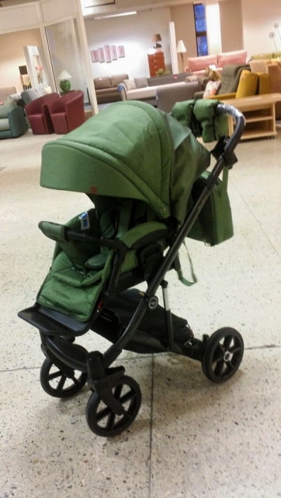 bērnu rati 2in1/3in1 Baby-Merc Mosca zaļš audums ar spīdumu un eko-āda