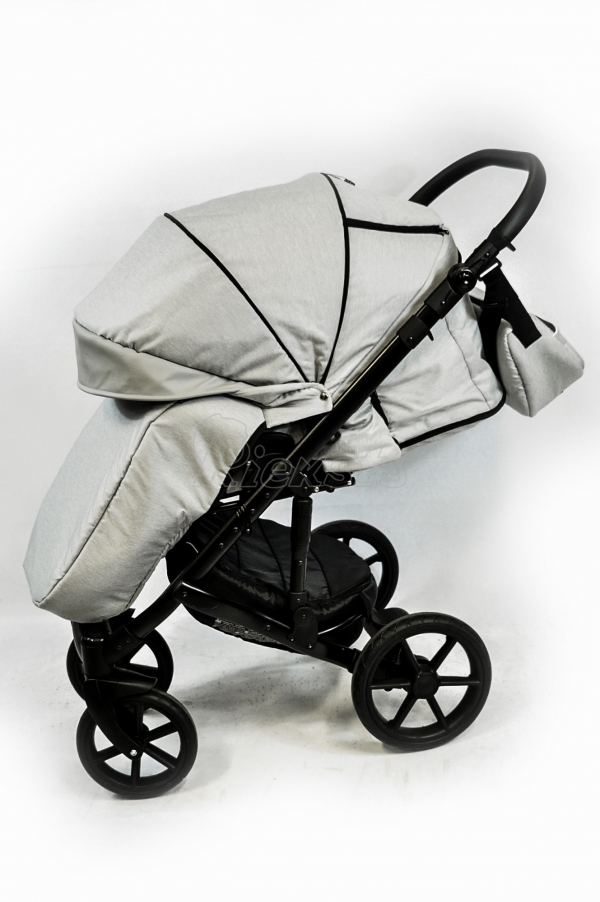 bērnu rati 2in1/3in1 FIRKON Leatherette grey eco