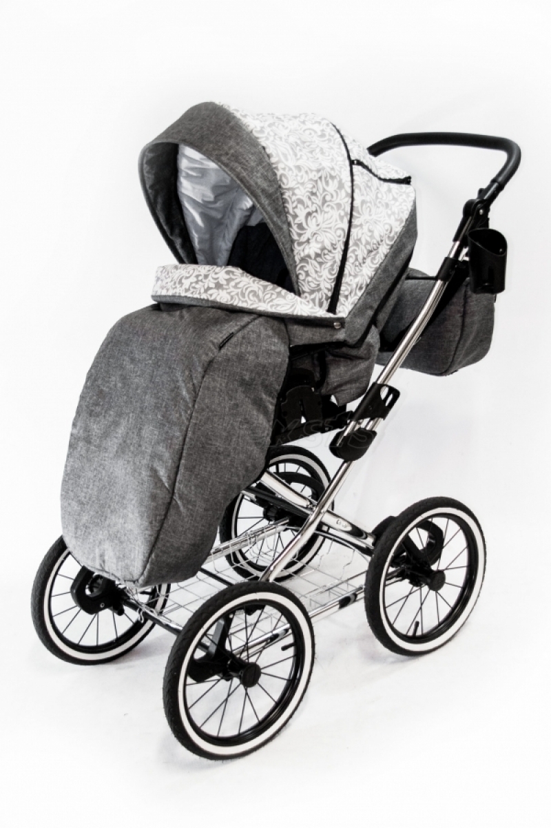 bērnu rati 2in1/3in1 FIRKON Vesta color 22 Classic pelēks audums