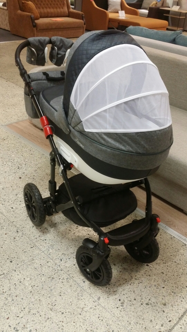 bērnu rati 2in1/3in1 Florencija dark grey eco leather / grey textile