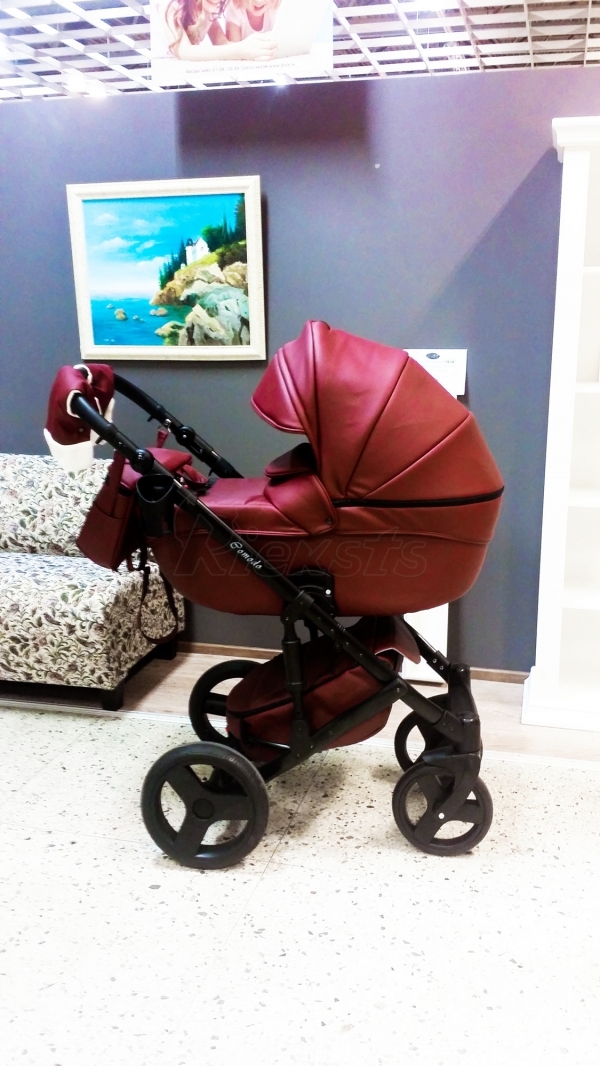 bērnu rati 2in1/3in1 Mikrus Bordo eko āda