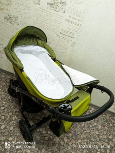 bērnu rati 2in1/3in1 Florencija zaļa eko āda