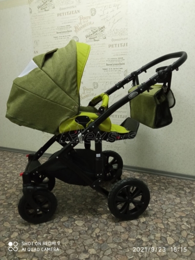 bērnu rati 2in1/3in1 Florencija zaļa eko āda