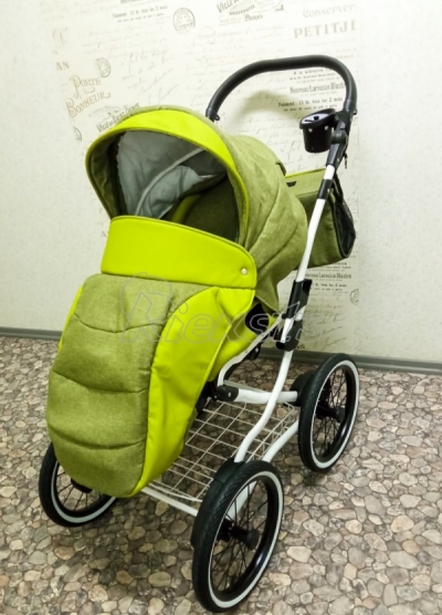 bērnu rati 2in1/3in1 Florencija zaļa eko āda