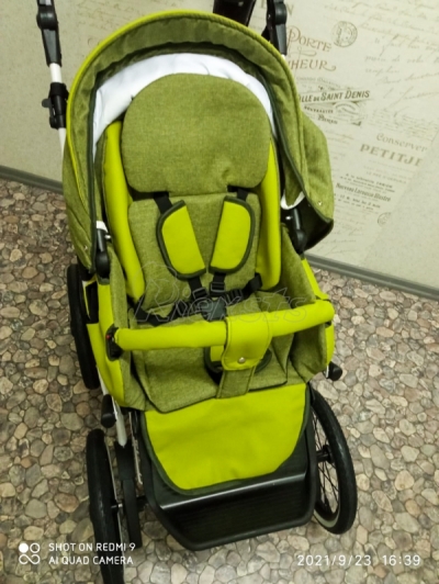 bērnu rati 2in1/3in1 Florencija zaļa eko āda