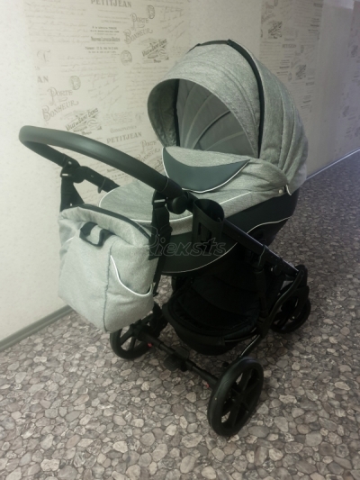 bērnu rati 2in1/3in1 FIRKON Leatherette black eco