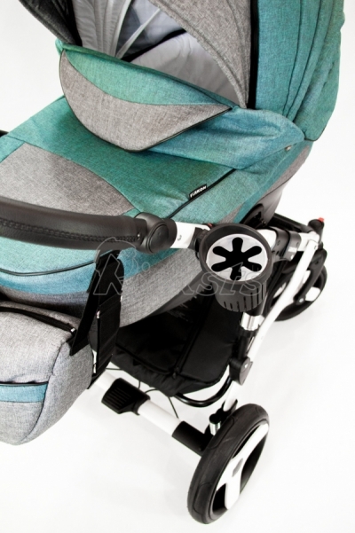 bērnu rati 2in1/3in1 FIRKON Vesta Turquoise color audums