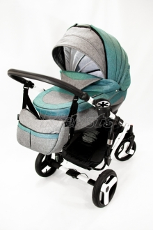 bērnu rati 2in1/3in1 FIRKON Vesta Turquoise color audums