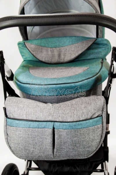 bērnu rati 2in1/3in1 FIRKON Vesta Turquoise color audums
