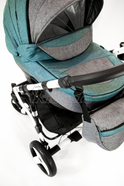 bērnu rati 2in1/3in1 FIRKON Vesta Turquoise color audums