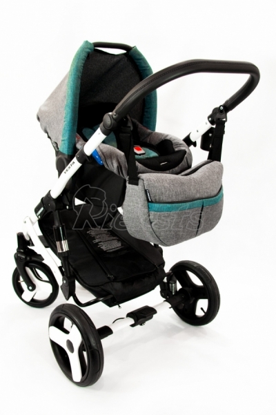 bērnu rati 2in1/3in1 FIRKON Vesta Turquoise color audums